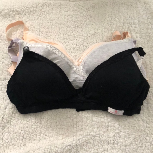 Black/ grey/ peach nursing bras - Picture 1 of 2